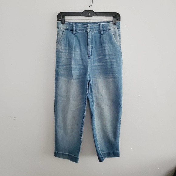 sass & bide Night Vision Denim Crop Distressed High Waist Jeans Women's Size 4 - Picture 2 of 9